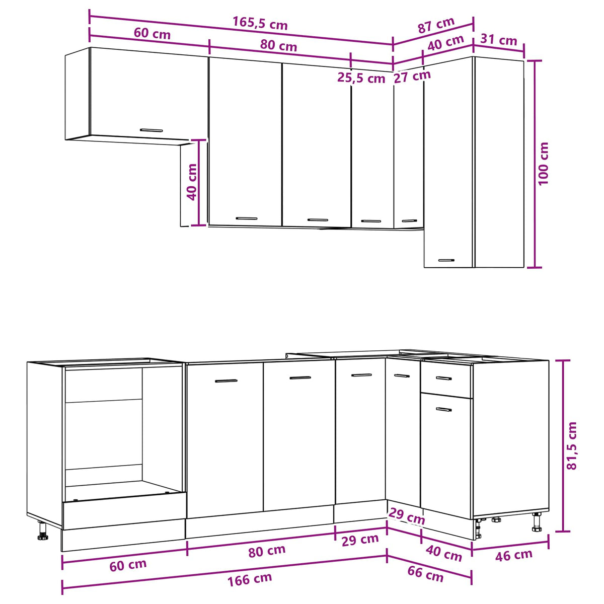 vidaXL Kitchen Unit LYON 8 pcs Grey Sonoma Engineered Wood