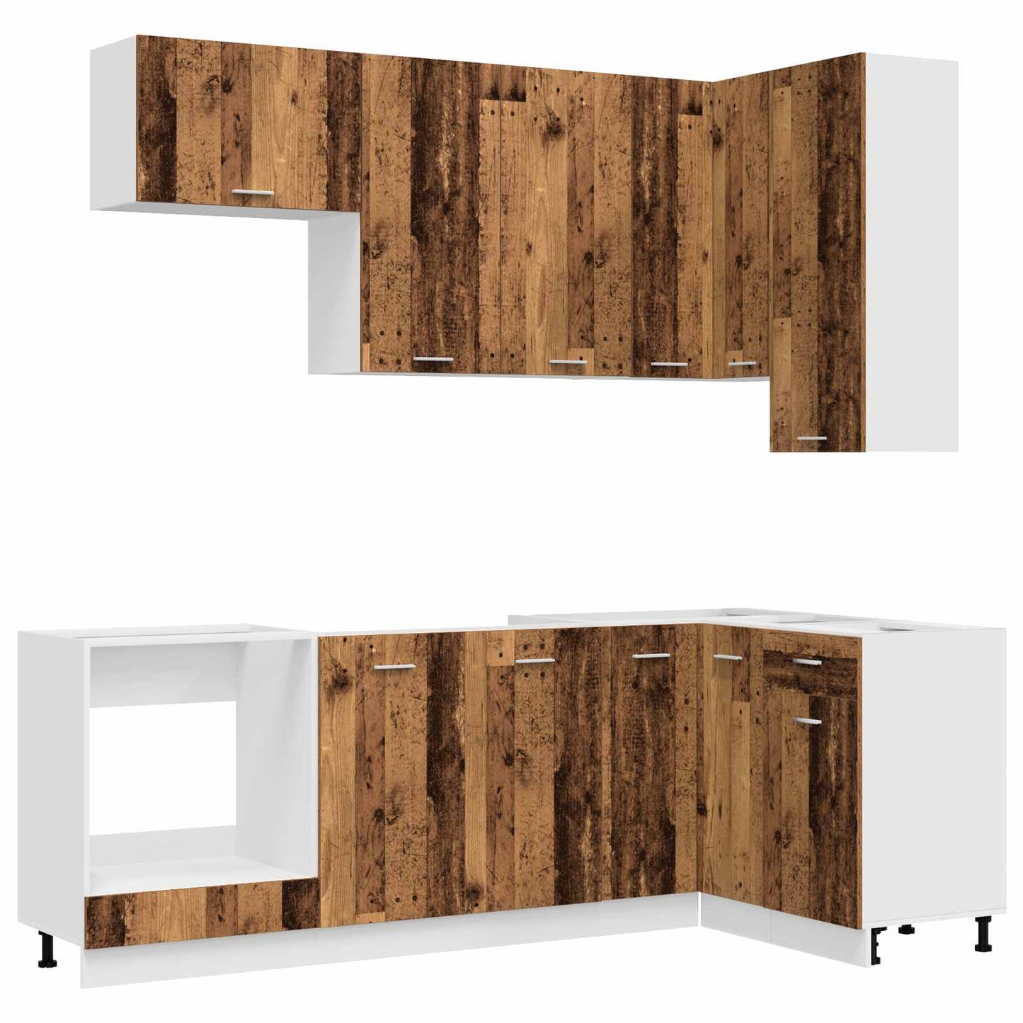 vidaXL Kitchen Unit LYON 8 pcs Old Wood Engineered Wood