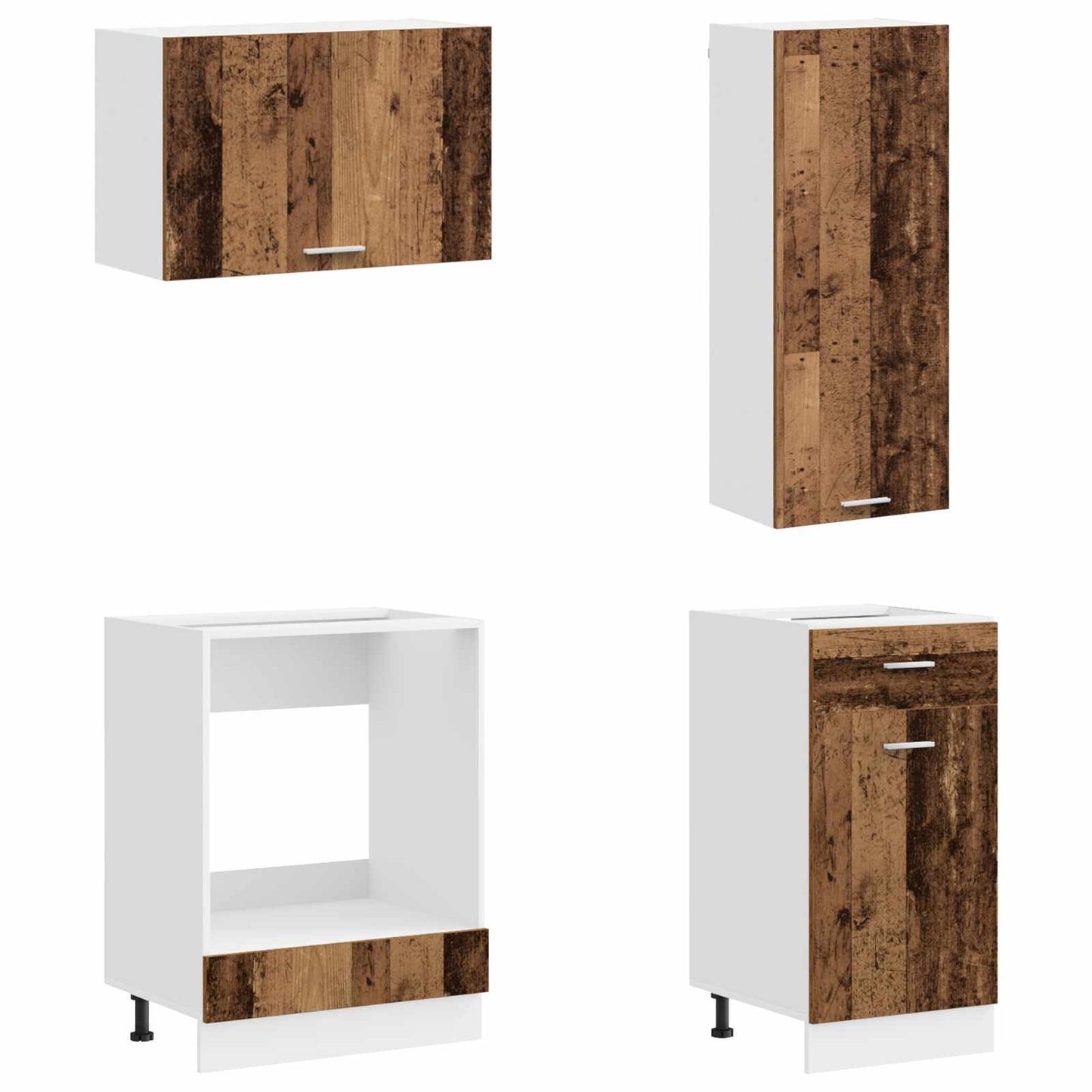 vidaXL Kitchen Unit LYON 8 pcs Old Wood Engineered Wood