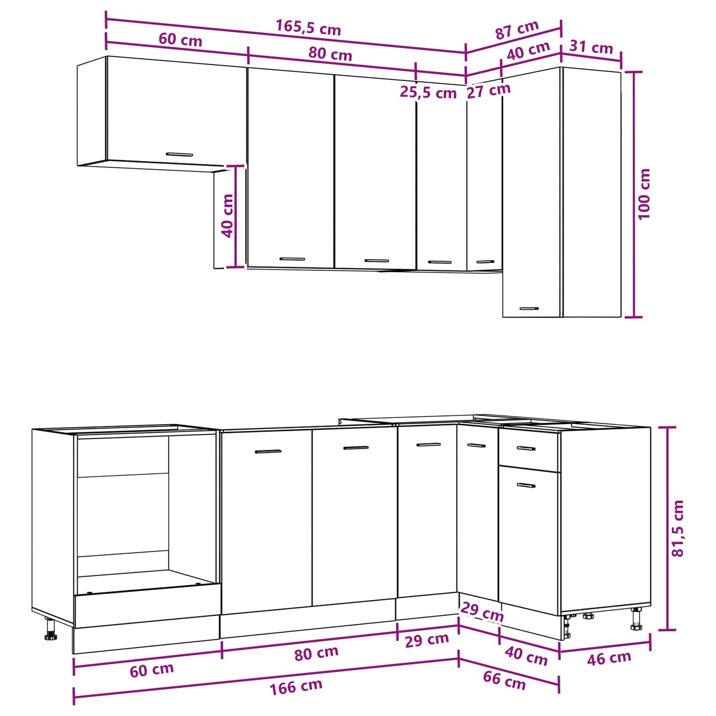 vidaXL Kitchen Unit LYON 8 pcs Old Wood Engineered Wood