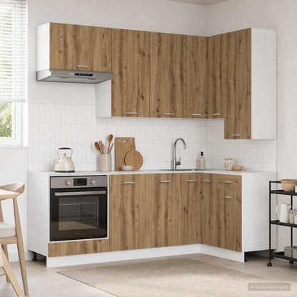 vidaXL Kitchen Unit LYON 8 pcs Artisan Oak Engineered Wood