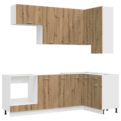 vidaXL Kitchen Unit LYON 8 pcs Artisan Oak Engineered Wood