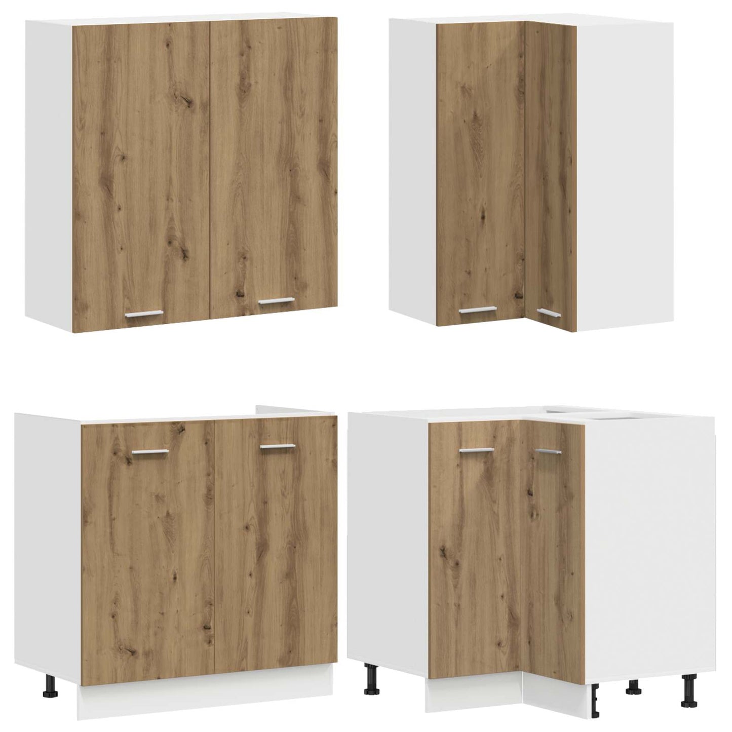 vidaXL Kitchen Unit LYON 8 pcs Artisan Oak Engineered Wood