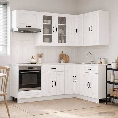 vidaXL Kitchen Unit KALMAR 8 pcs White Engineered Wood