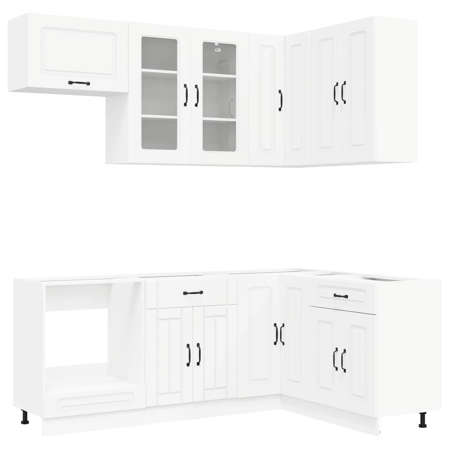 vidaXL Kitchen Unit KALMAR 8 pcs White Engineered Wood