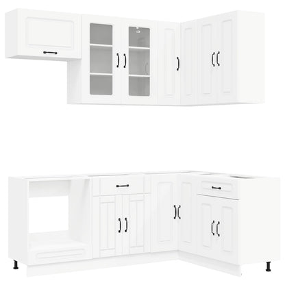 vidaXL Kitchen Unit KALMAR 8 pcs White Engineered Wood