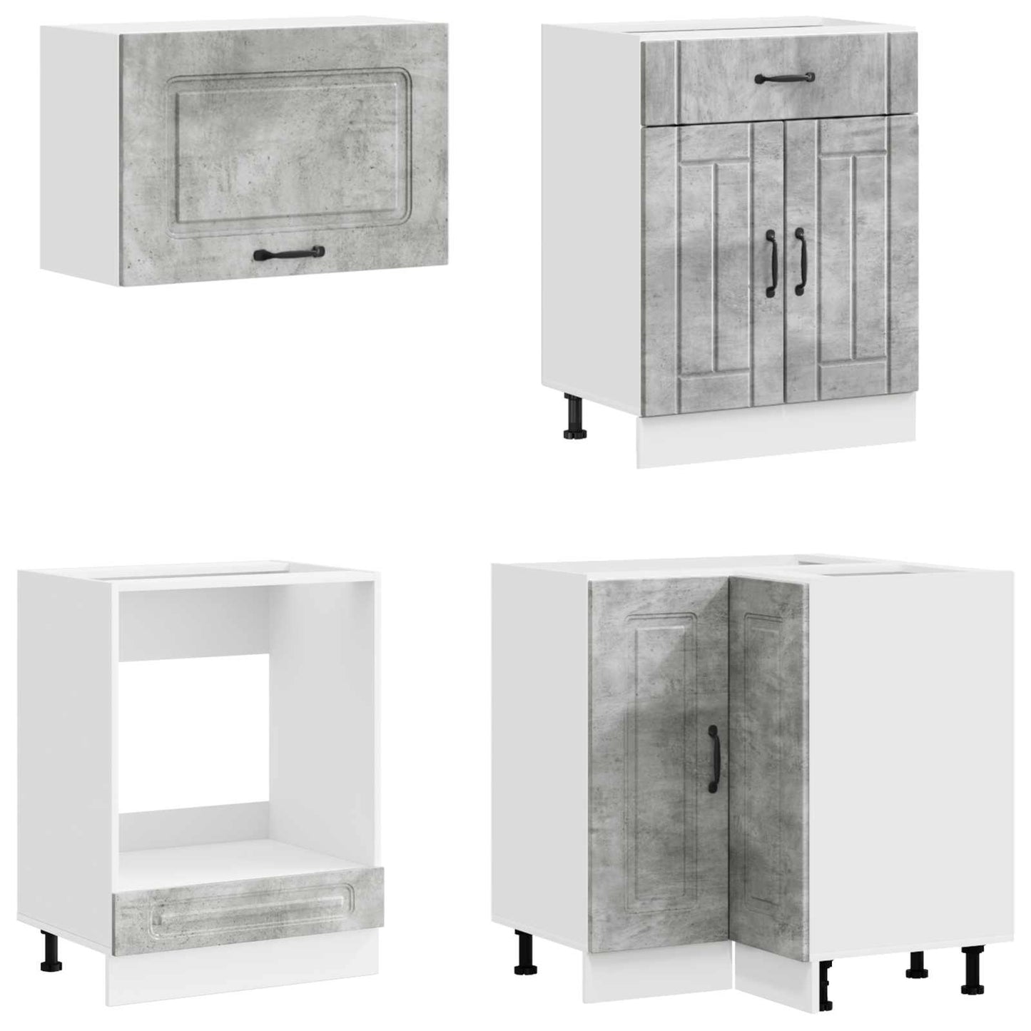 vidaXL Kitchen Unit KALMAR 8 pcs Concrete Grey Engineered Wood