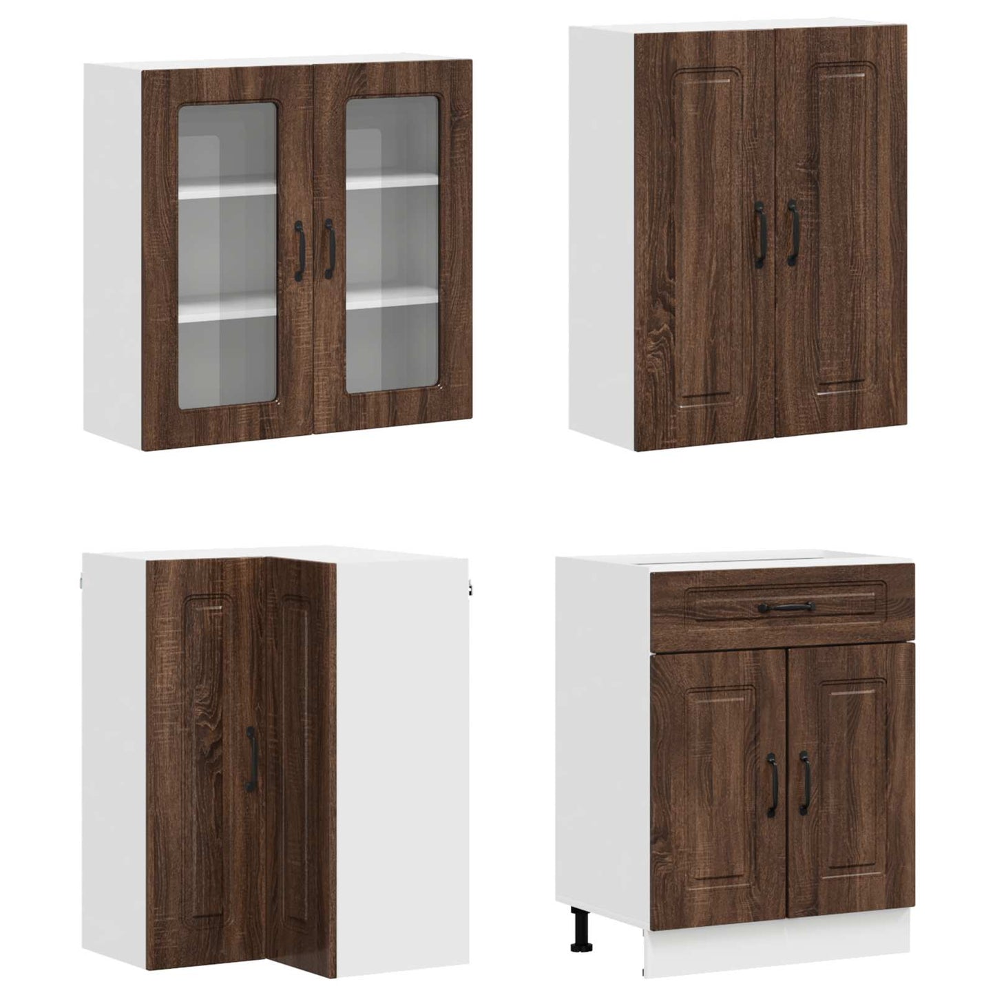 vidaXL Kitchen Unit KALMAR 8 pcs Brown Oak Engineered Wood