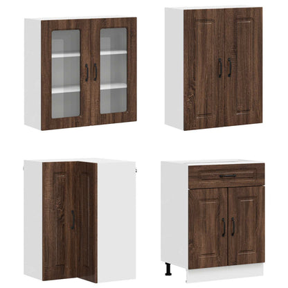 vidaXL Kitchen Unit KALMAR 8 pcs Brown Oak Engineered Wood