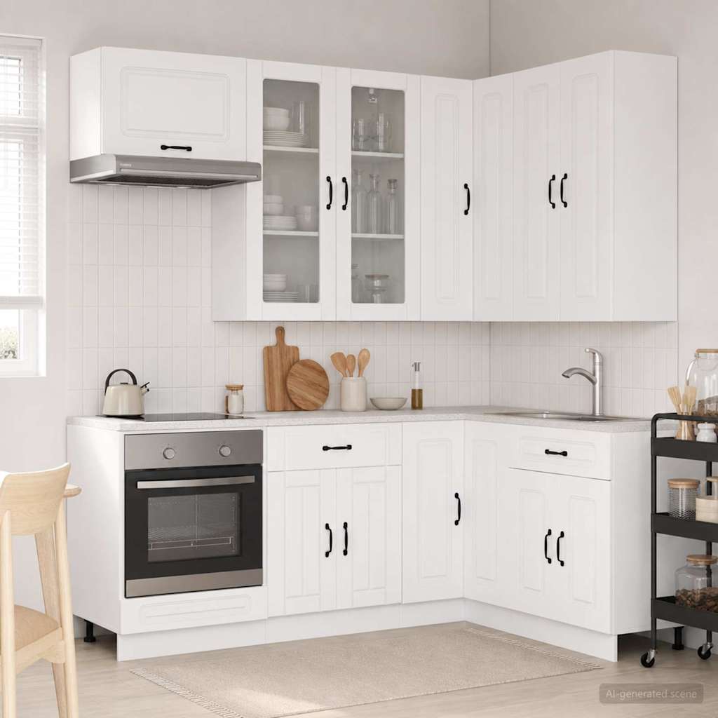 vidaXL Kitchen Unit KALMAR 8 pcs White Engineered Wood