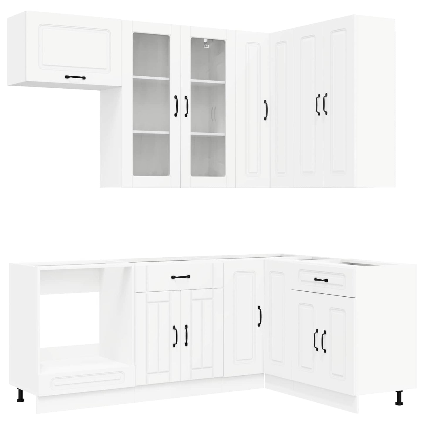 vidaXL Kitchen Unit KALMAR 8 pcs White Engineered Wood
