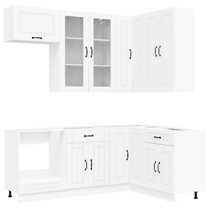vidaXL Kitchen Unit KALMAR 8 pcs White Engineered Wood