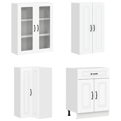 vidaXL Kitchen Unit KALMAR 8 pcs White Engineered Wood