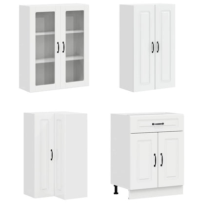 vidaXL Kitchen Unit KALMAR 8 pcs High Gloss White Engineered Wood