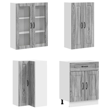 vidaXL Kitchen Unit KALMAR 8 pcs Grey Sonoma Engineered Wood