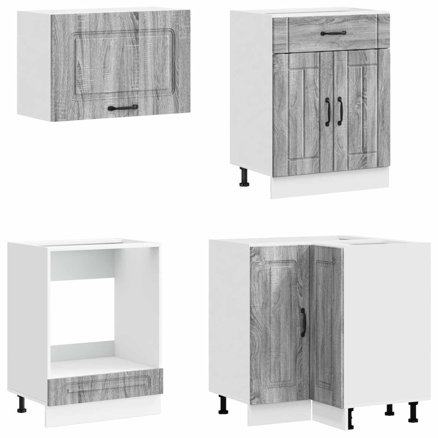vidaXL Kitchen Unit KALMAR 8 pcs Grey Sonoma Engineered Wood