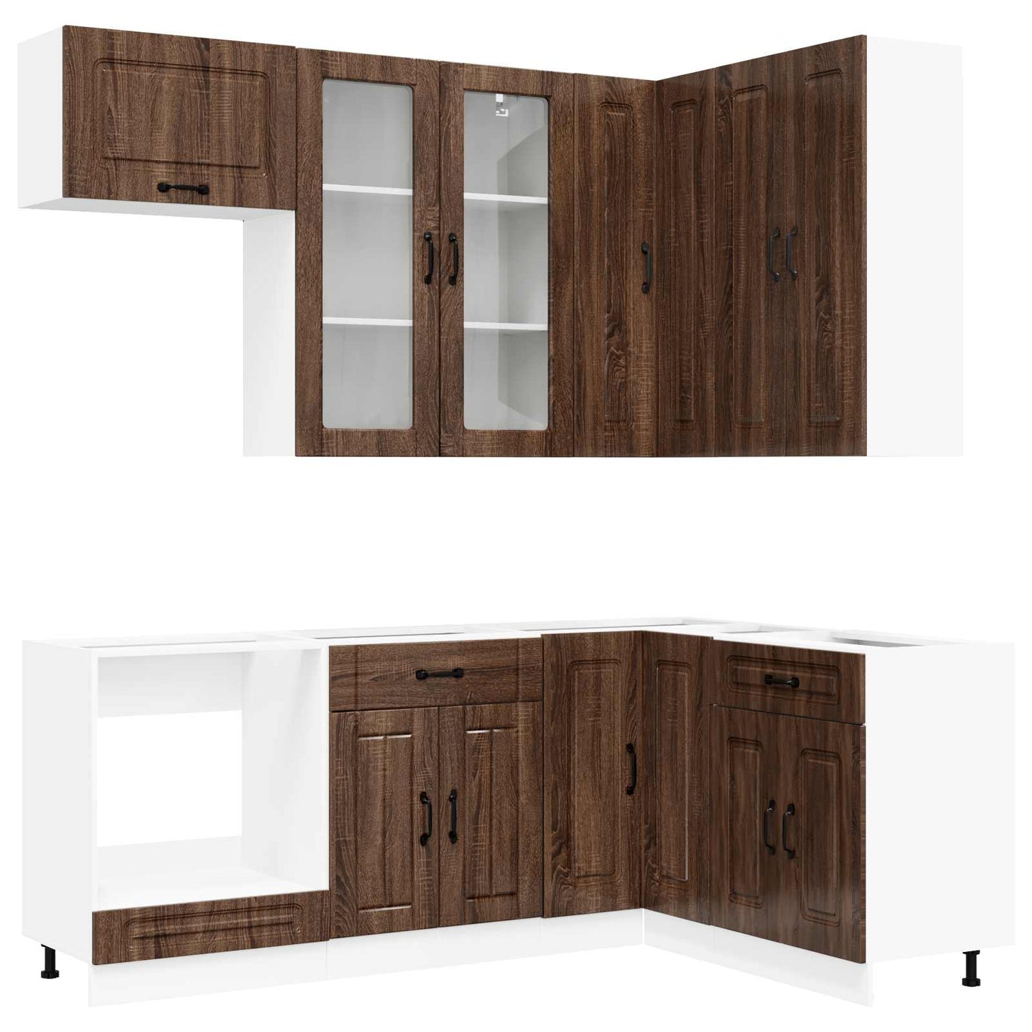 vidaXL Kitchen Unit KALMAR 8 pcs Brown Oak Engineered Wood