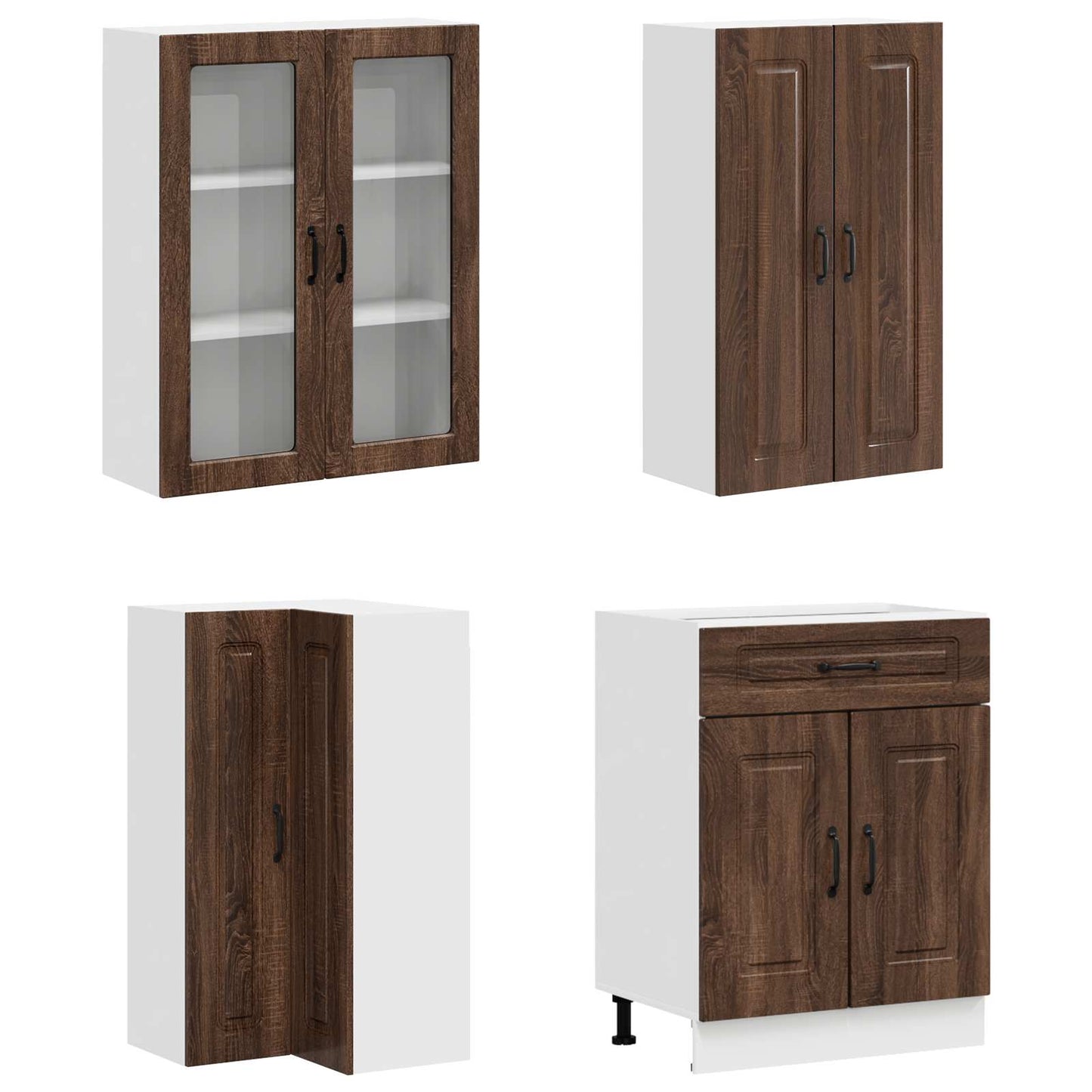 vidaXL Kitchen Unit KALMAR 8 pcs Brown Oak Engineered Wood