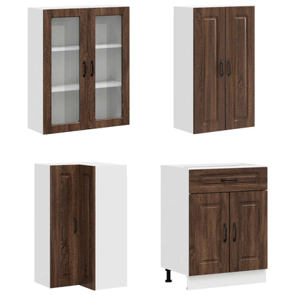 vidaXL Kitchen Unit KALMAR 8 pcs Brown Oak Engineered Wood