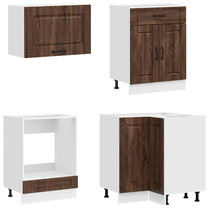 vidaXL Kitchen Unit KALMAR 8 pcs Brown Oak Engineered Wood
