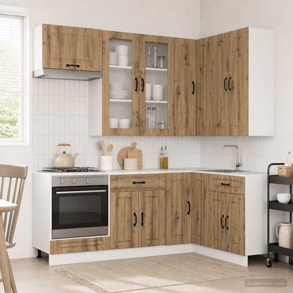 vidaXL Kitchen Unit KALMAR 8 pcs Artisan Oak Engineered Wood