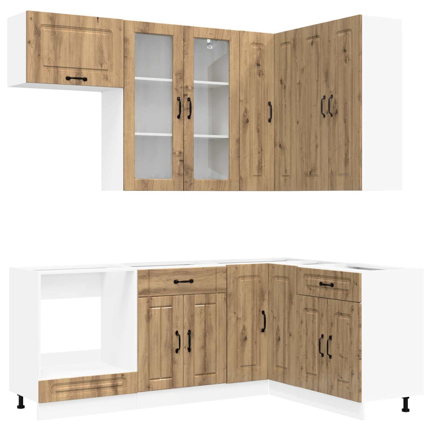 vidaXL Kitchen Unit KALMAR 8 pcs Artisan Oak Engineered Wood