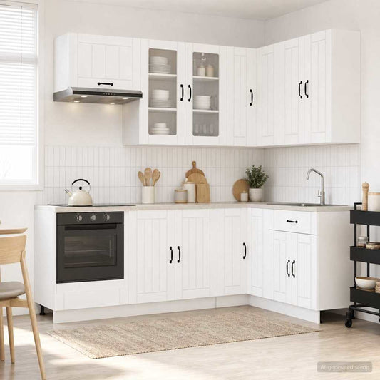 vidaXL Kitchen Unit LUCCA 8 pcs White Engineered Wood