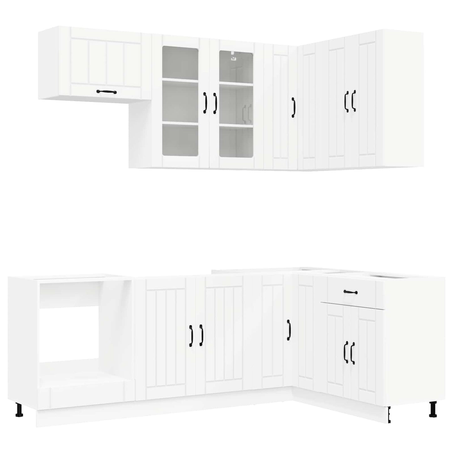 vidaXL Kitchen Unit LUCCA 8 pcs White Engineered Wood