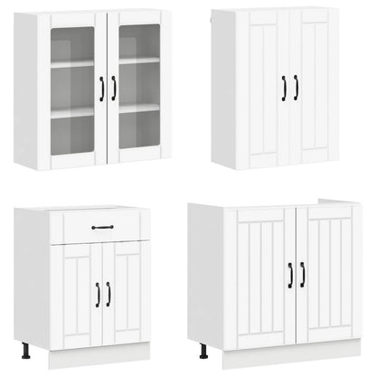 vidaXL Kitchen Unit LUCCA 8 pcs White Engineered Wood