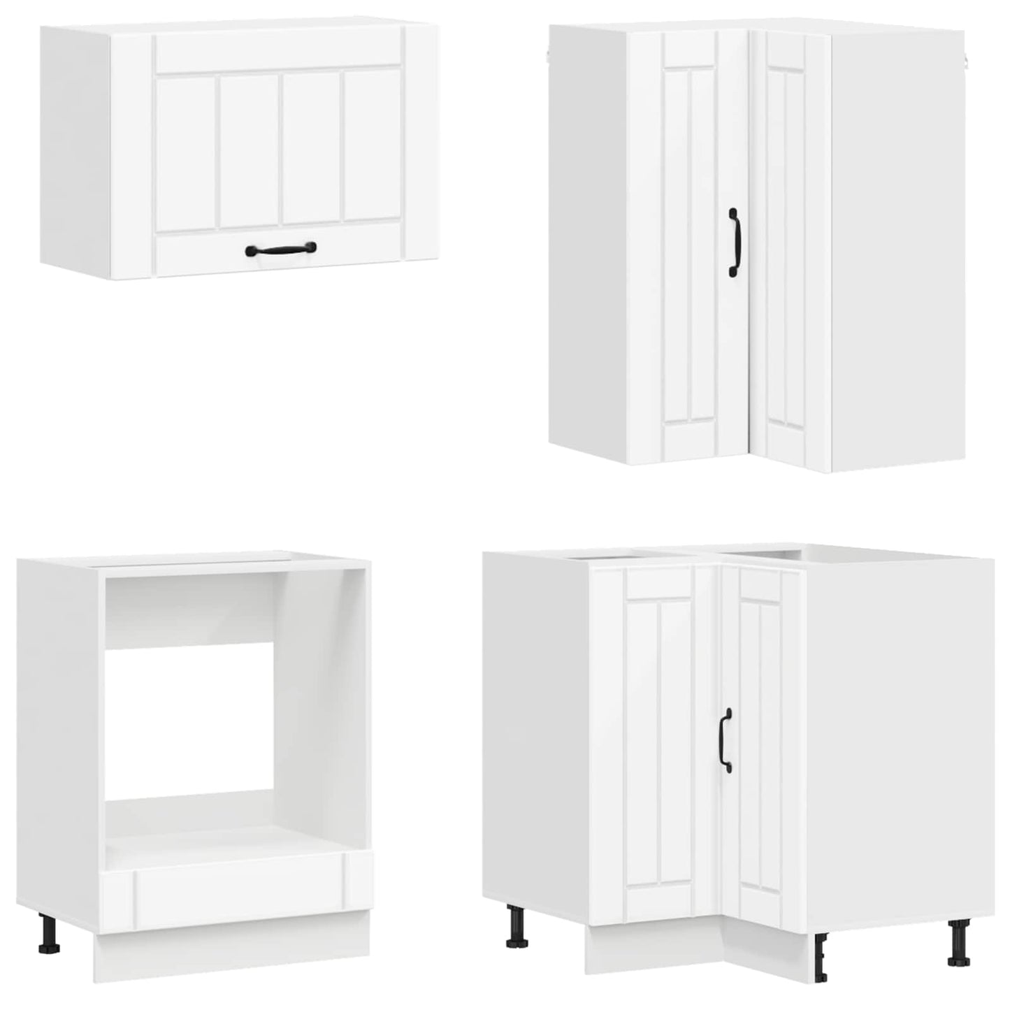 vidaXL Kitchen Unit LUCCA 8 pcs White Engineered Wood