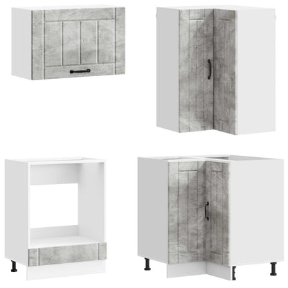 vidaXL Kitchen Unit LUCCA 8 pcs Concrete Grey Engineered Wood