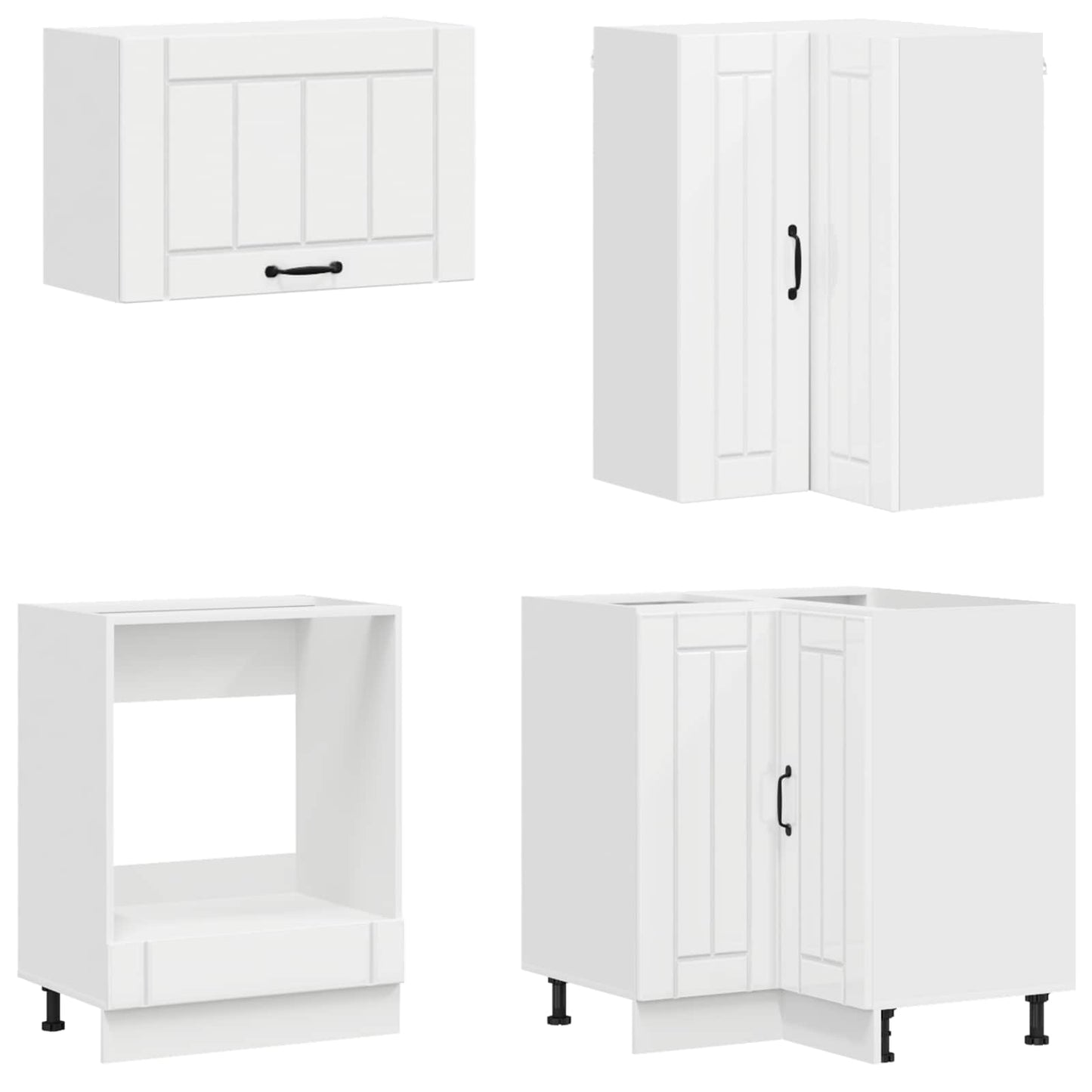 vidaXL Kitchen Unit LUCCA 8 pcs High Gloss White Engineered Wood