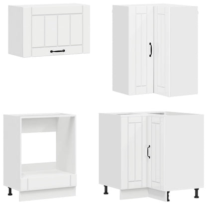 vidaXL Kitchen Unit LUCCA 8 pcs High Gloss White Engineered Wood