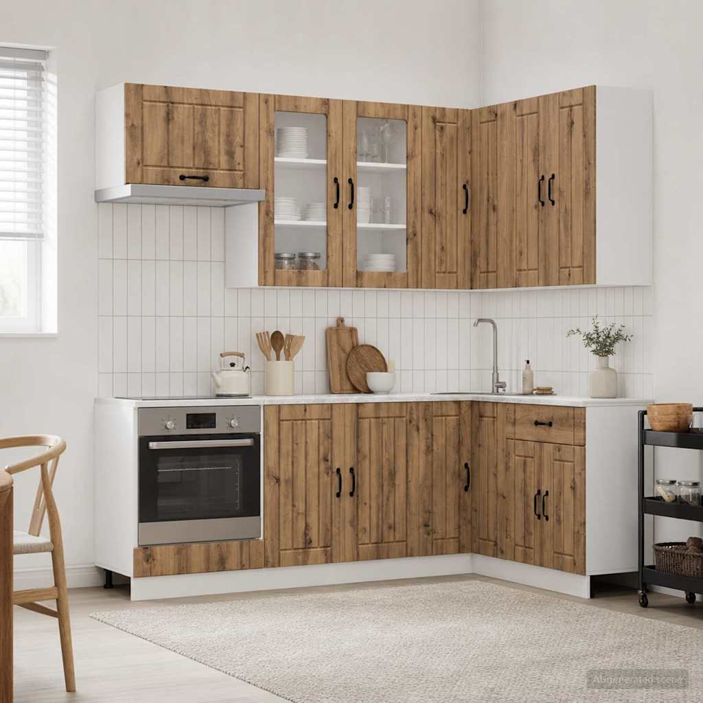 vidaXL Kitchen Unit LUCCA 8 pcs Artisan Oak Engineered Wood