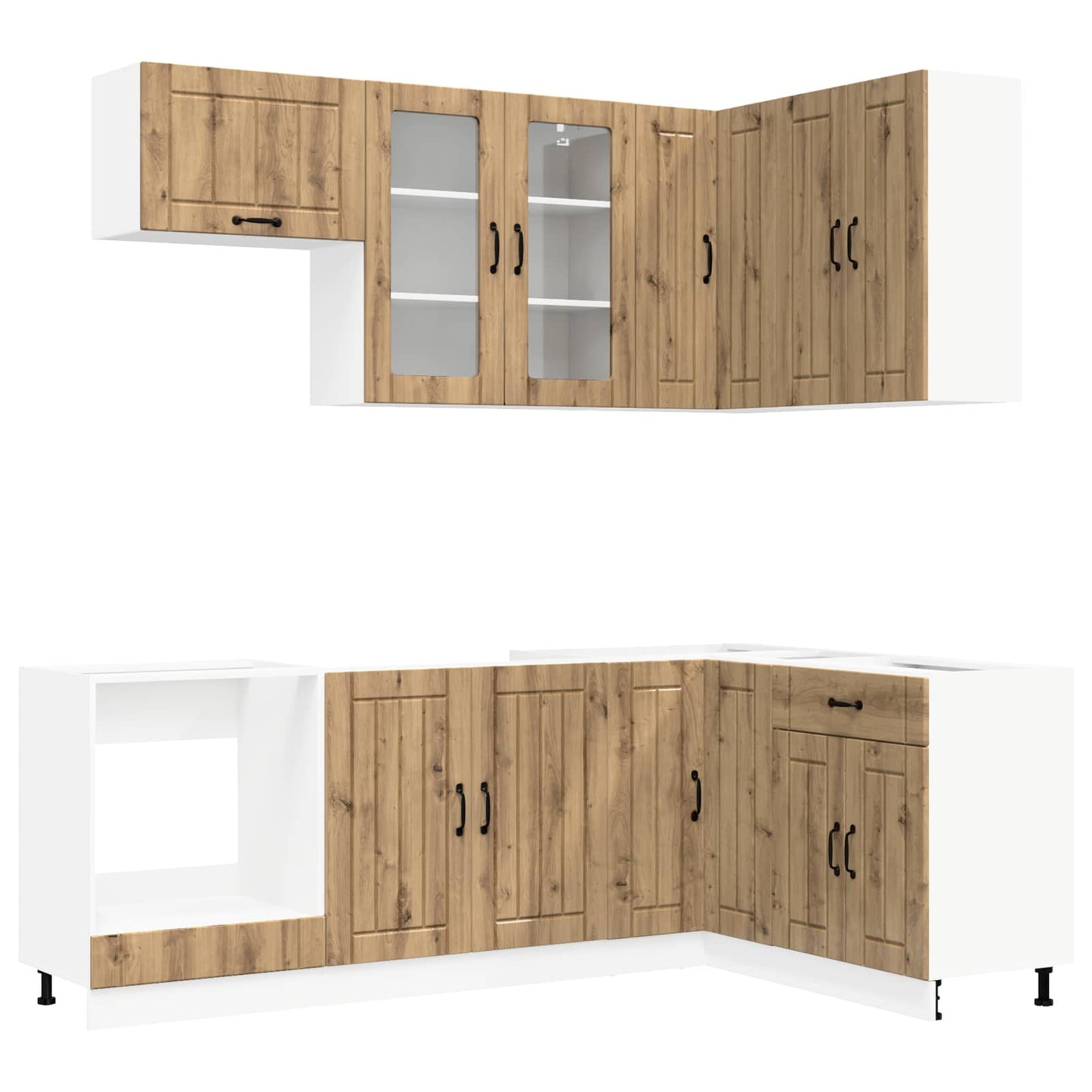 vidaXL Kitchen Unit LUCCA 8 pcs Artisan Oak Engineered Wood