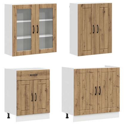 vidaXL Kitchen Unit LUCCA 8 pcs Artisan Oak Engineered Wood