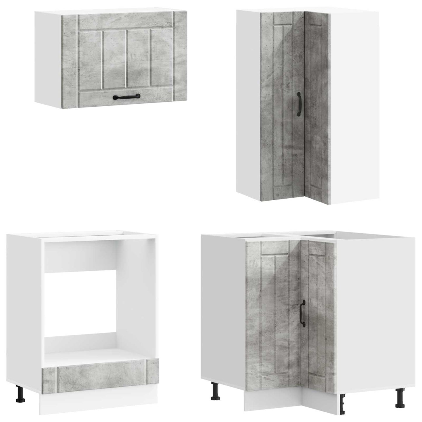 vidaXL Kitchen Unit LUCCA 8 pcs Concrete Grey Engineered Wood