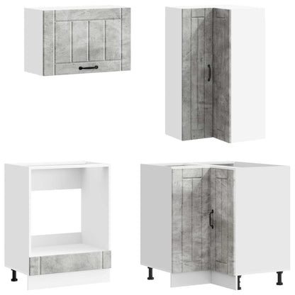 vidaXL Kitchen Unit LUCCA 8 pcs Concrete Grey Engineered Wood