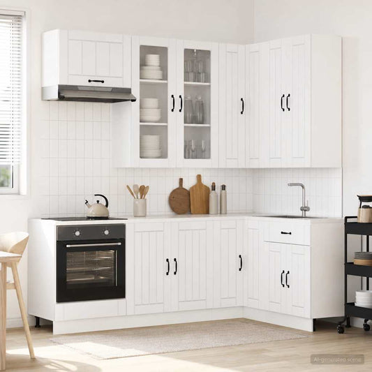 vidaXL Kitchen Unit LUCCA 8 pcs High Gloss White Engineered Wood