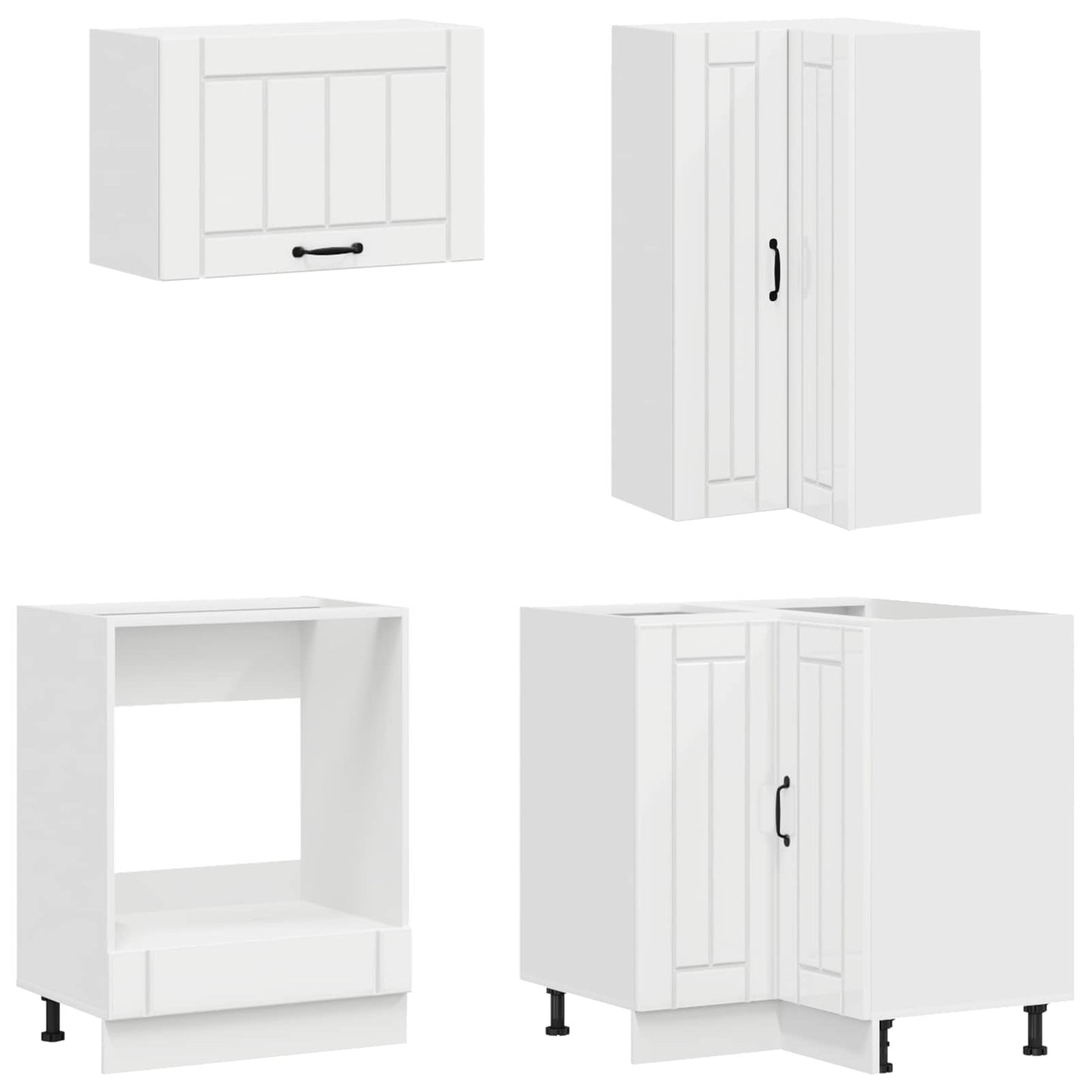 vidaXL Kitchen Unit LUCCA 8 pcs High Gloss White Engineered Wood