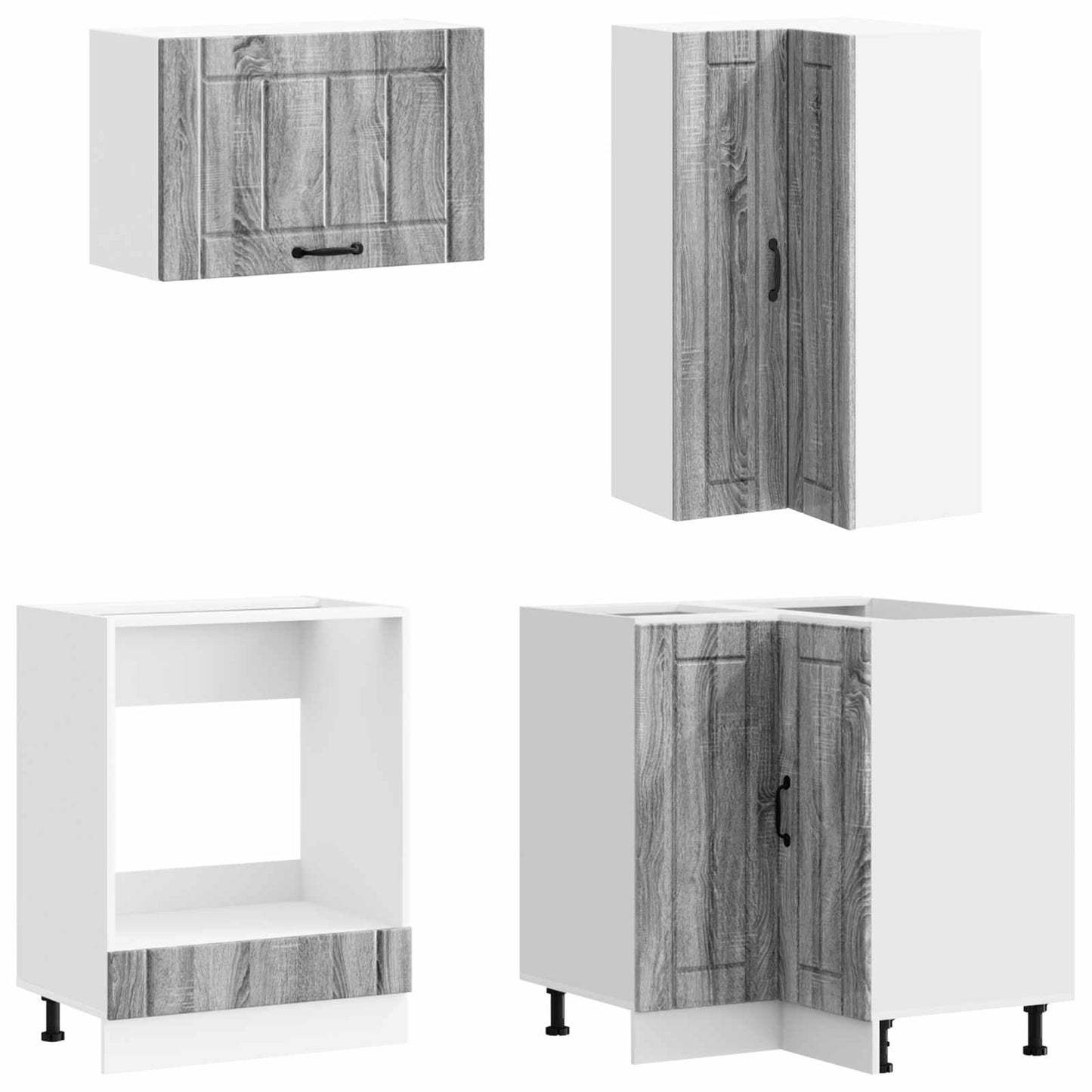 vidaXL Kitchen Unit LUCCA 8 pcs Grey Sonoma Engineered Wood