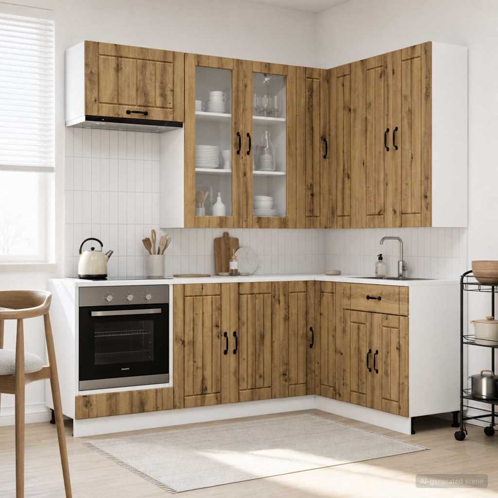 vidaXL Kitchen Unit LUCCA 8 pcs Artisan Oak Engineered Wood