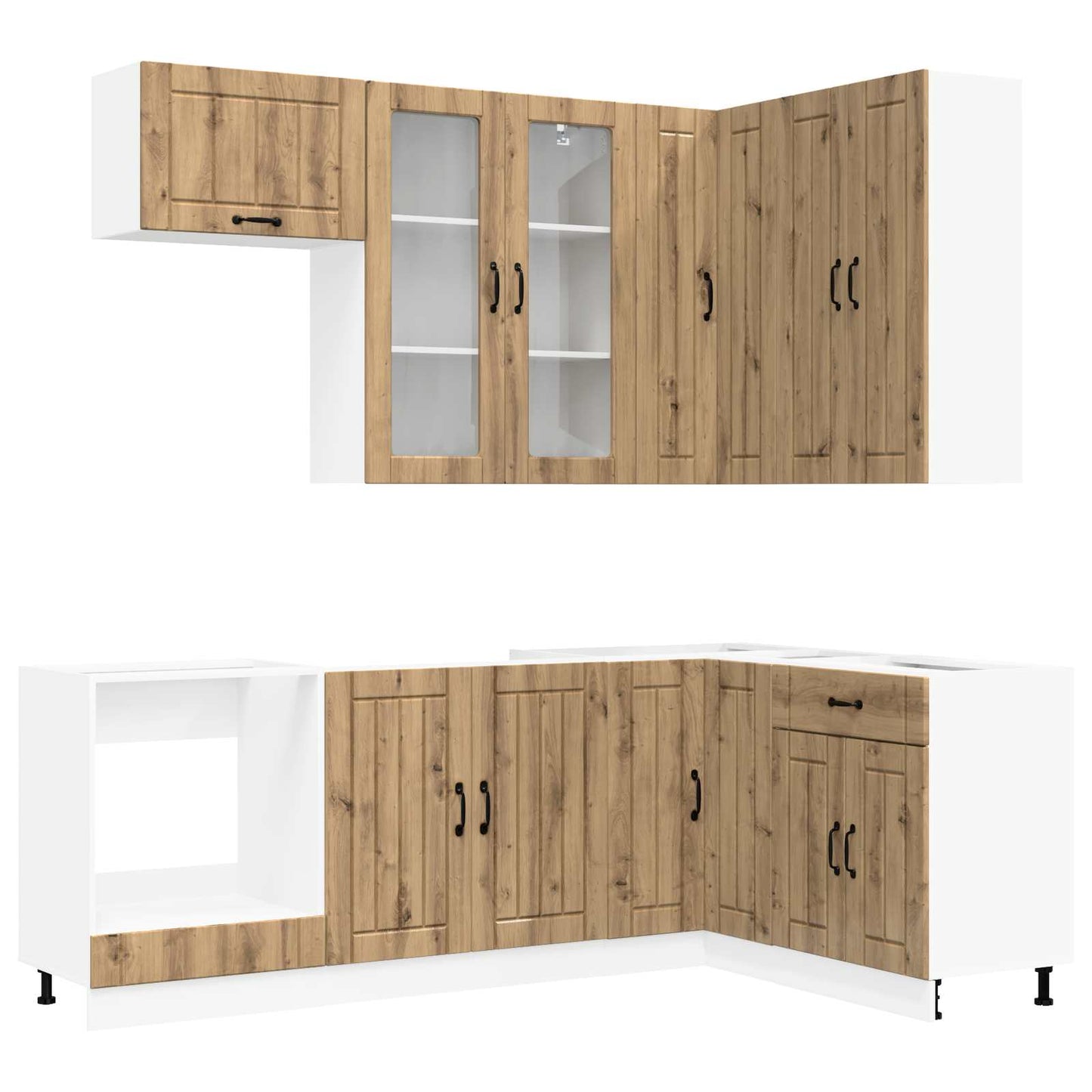 vidaXL Kitchen Unit LUCCA 8 pcs Artisan Oak Engineered Wood