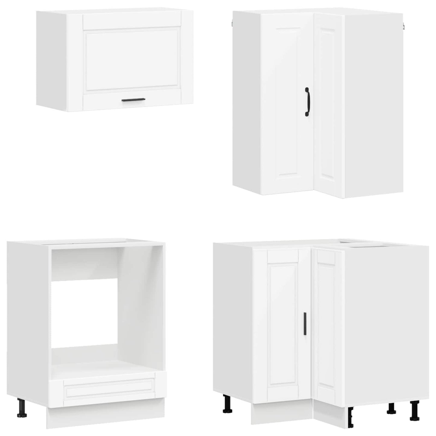 vidaXL Kitchen Unit PORTO 8 pcs White Engineered Wood