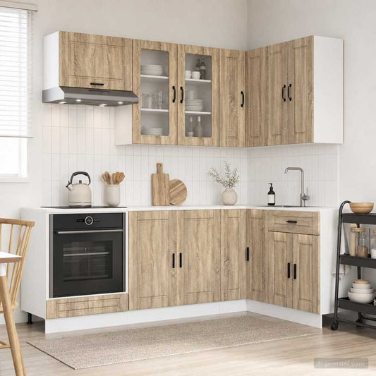 vidaXL Kitchen Unit PORTO 8 pcs Sonoma Oak Engineered Wood