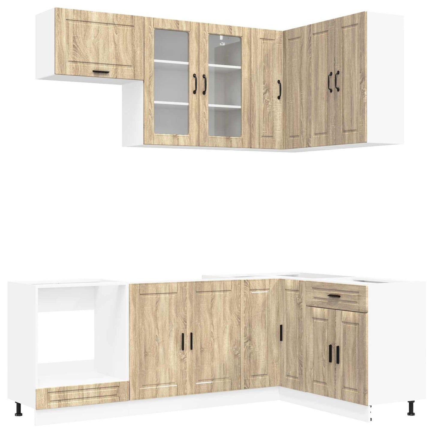 vidaXL Kitchen Unit PORTO 8 pcs Sonoma Oak Engineered Wood