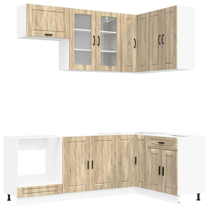 vidaXL Kitchen Unit PORTO 8 pcs Sonoma Oak Engineered Wood