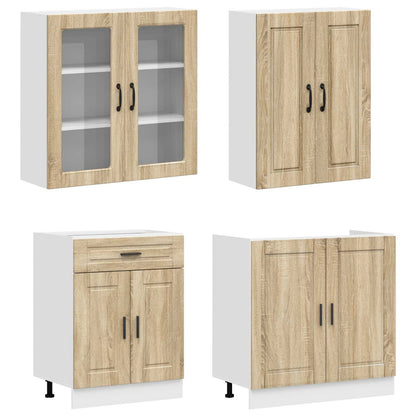 vidaXL Kitchen Unit PORTO 8 pcs Sonoma Oak Engineered Wood