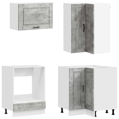 vidaXL Kitchen Unit PORTO 8 pcs Concrete Grey Engineered Wood