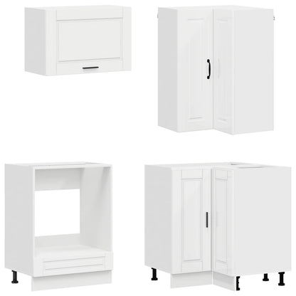 vidaXL Kitchen Unit PORTO 8 pcs High Gloss White Engineered Wood